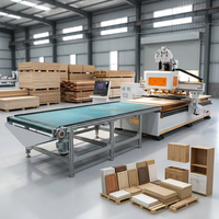 Machine à bois entièrement automatique à 5 axes avec changeur d'outils automatique (ATC) pour portes d'armoires et usines de meubles - PVC, bois massif, panneaux acryliques