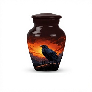 Urna pequeña y elegante The Ravens Dominion para cenizas de adultos, pequeño recuerdo conmemorativo para cenizas humanas, regalos conmemorativos, bolsa gratis de urna de 3 pulgadas - Product Image 1