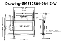 Módulo de Pantalla OLED GoldenMorning de 1.54 Pulgadas, Modelo GME12864-96-IIC-Blanco, Resolución 128*64, Interfaz I2C, Conector 4P