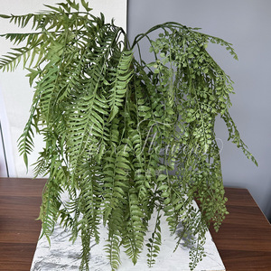 Fougère persane artificielle Jinxi 110 cm en caoutchouc souple pour décoration intérieure et extérieure, plante verte suspendue au mur ou au plafond pour mariage - Product Image 1