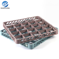 Support à Verres à Vin de Haute Qualité, Durable, Non Pliable, à Compartiments, en PP, 50x50cm, Panier à Couverts et Aliments Compatible Lave-Vaisselle