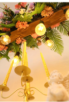 Lustre industriel LED avec design floral et plantes vertes, couleur et taille personnalisables, éclairage dimmable pour hôtel et bar