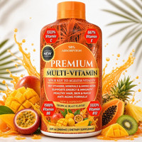 Multivitamines liquides sans sucre saveur orange, vitamines C, D3, zinc, minéraux, acides aminés, soutien immunitaire liquide