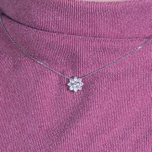 จี้เพชรทรงดอกทานตะวัน Messi Jewelry 0.55 กะรัต GH VS-SI เพชรเลี้ยงในห้องปฏิบัติการ ทองคำขาว 18k ของขวัญสำหรับผู้หญิง สร้อยคอเพชร - Product Image 5