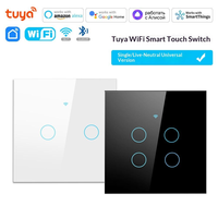 Interruptor Inteligente WiFi Tuya de 1-4 Canales, Interruptor Táctil de Pared para Iluminación, para Automatización de Espacios Comerciales de Alto Tráfico