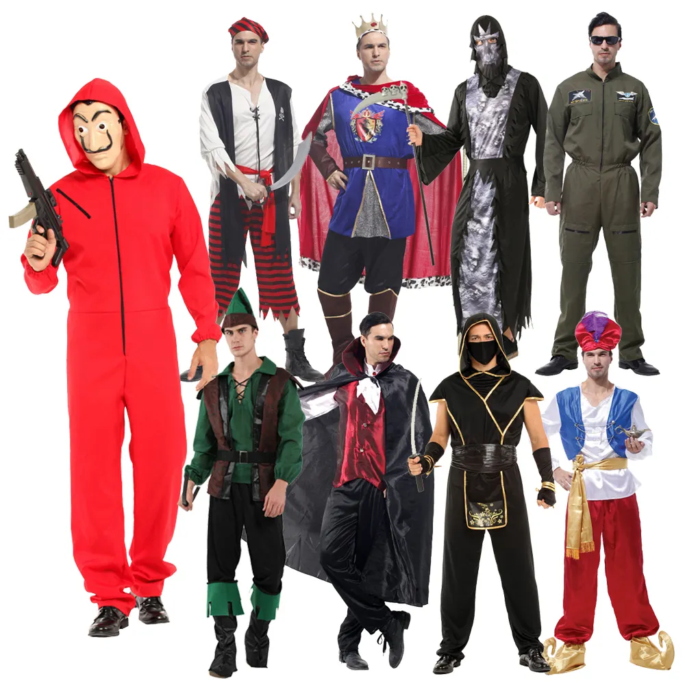 Cosplay Costumes Vampire Égyptien roi Pirate guerrier pilote horreur halloween costume adulte costumes pour halloween
