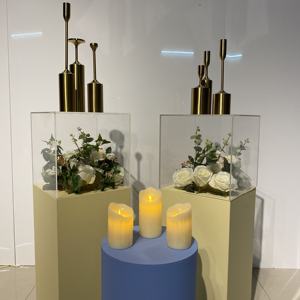 Décoration de mariage populaire or PVC/acrylique plinthe hauteur personnalisée plinthes présentoir ensemble - Product Image 3