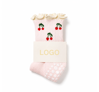 Calcetines de media pantorrilla con agarre, ribete festoneado personalizado, etiqueta colgante de papel, impresión personalizada, calcetines para estudio de Reformer