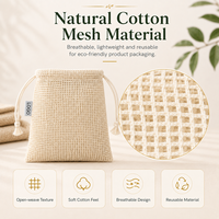 Sacs en coton à cordon de serrage, écologiques, réutilisables, pochette cadeau, sac en toile de jute naturelle avec logo personnalisé pour l'emballage de savon et de bijoux