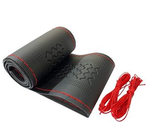Funda de Cuero para Volante de 15 Pulgadas, Cosida a Mano, Tamaño Universal, con Aguja e Hilo, para Autos Yaris - Product Image 2