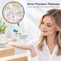Décoration papillon en acrylique, citation inspirante colorée sur support transparent, carte publicitaire personnalisée en PMMA transparent, exquise, pour table.
