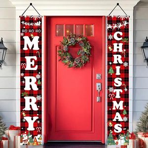 Ensemble de décorations de Noël et bannière de porte suspendue, 71x12 pouces, en polyester, pour porche avant, cour, <span class=keywords><strong>garage</strong></span> - Product Image 6