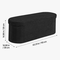Chengjun Promotion Exceptionnelle : Pouf de Rangement Pliant en Velours Teddy, Grand Format 110*38*38cm, pour 3 Personnes, Idéal Salon