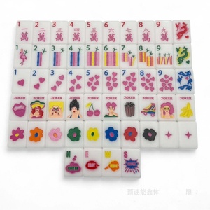 Fichas de mahjong estilo pop art americano con un diseño de mujer dulce. Un conjunto imprescindible para juegos de fiesta europeos y americanos. - Product Image 2