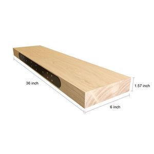 Wooden <b>Wall</b> <b>Mounted</b> <b>Shelf</b> 33x15x85cm Double Tier Solid Wood Living Room Storage Organization Open Style Bookshelf - Product Image 3