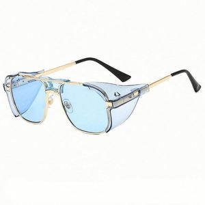 Lunettes de soleil carrées Steampunk pour hommes et femmes, nouvelle mode rétro, UV400, couleur bonbon, Punk, 2020 - Product Image 5