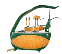 Kiosque mobile de vente de nourriture pour centre commercial, chariot de vente de maïs sucré cuit à la vapeur, design pour la vente en centre commercial