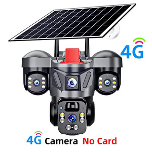 V380PRO Solar Outdoor Camera Triple Lens Full Color Night Vision 5G Network <b>Security</b> Surveillance With Solar Panel And Type C - Product Image 3