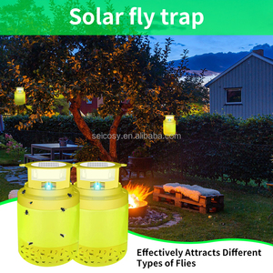 सौर फ्लाई ट्रैप प्लास्टिक पर्यावरण के अनुकूल इनडोर/आउटडोर ग्नाटी वॉशर फल फ्लाई ट्रैप आकर्षण कीट कैचर - Product Image 4