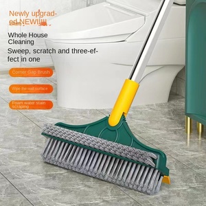 Floor Scrub <strong>Brush</strong> With Long Handle 3 in 1 Heavy Duty Stiff Bristle Floor <strong>Brush</strong> With Squeegee for Cleaning Bathroom <strong>Deck</strong> Tile - Product Image 2
