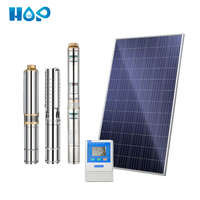 HOP Pompe solaire hybride submersible AC DC Difful Metering Acier inoxydable Plastique transparent Brushless pour puits solaires profonds