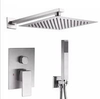 FSH 2025 nickel brossé vanne de douche intégrée installation dissimulée ensemble de douche système de douche caché robinet encastré pour hôtel