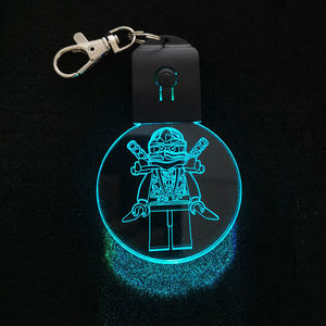 Custom Acrylic LED 7 Color <b>Changing</b> Cartoon Night Light Key Chain Custom Design <b>Large</b>-Scale Events Carnivals Concerts - Product Image 1