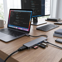 Adaptateur Type C de haute qualité, chargeur multi-ports 6 en 1, hub USB C et vente en gros de hubs USB C 6 ports pour ordinateur portable Macbook