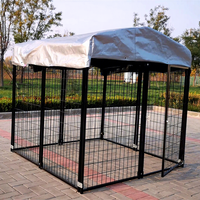 Cage pour chien soudée noire de haute qualité, maison extérieure durable pour animaux de compagnie pour le sport, prix réduit