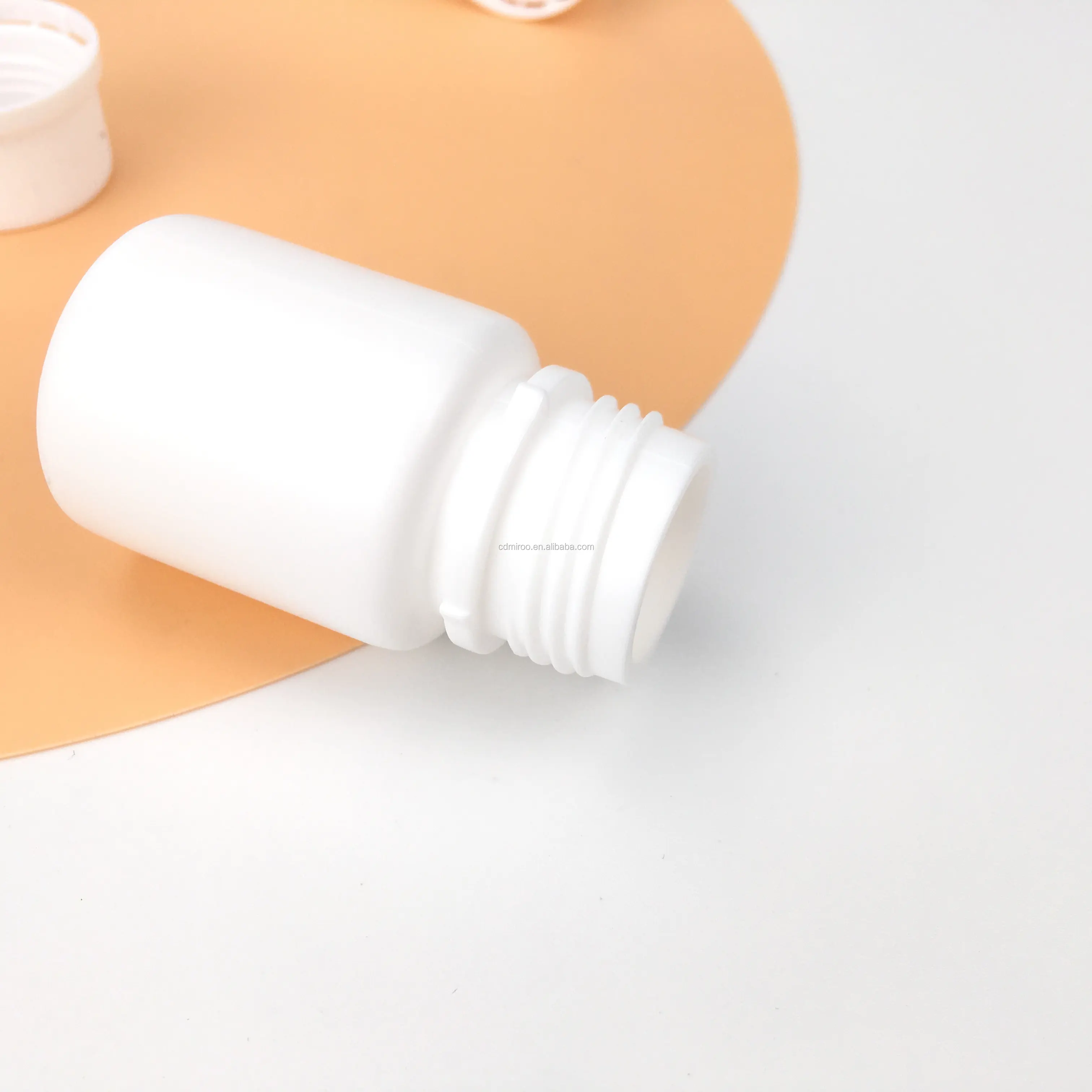 Botol Pil Wadah Obat HDPE Putih Plastik 50cc 50Ml, Kosong dengan Tutup Anti Tamper untuk Tablet Kapsul Vitamin