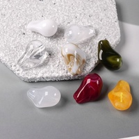 Perles en vrac en acrylique imitation pierre, forme gourde marbrée bicolore 14x27mm, pour la fabrication de bracelets, colliers et porte-clés DIY