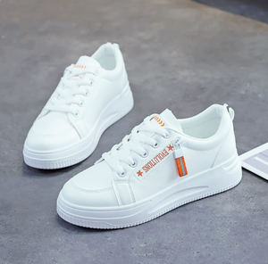Nouvelles baskets blanches pour femmes, style tendance, pour filles, chaussures de course à plateforme avec semelles plates pour un usage décontracté - Product Image 2