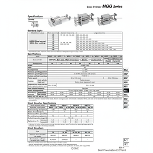 Cilindro de guía SMC Pneumatics para el aire, - Product Image 1
