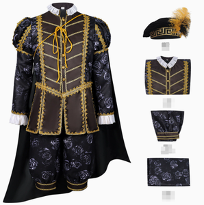 Costume de roi Elizabeth imprimé pour homme, tenue royale de la dynastie Tudor, costume de roi noble victorien pour performance scénique et cosplay - Product Image 1