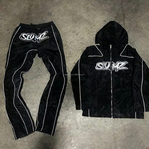 2024 Hot Sale Custom logo 3M Reflective Tracksuit Nylon Fashion Design Windbreaker Men Nylon Tracksuit - Product Image 1