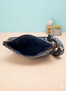 Sac bandoulière écologique en coton imprimé au bloc indigo, fait main, style bohème, vente en gros, export Inde - Product Image 3