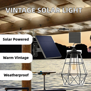 Lámparas Colgantes Solares Edison Vintage para Exteriores, LED, Hierro, con Sensor de Luz y Botón de Control, para Gazebo - Product Image 2