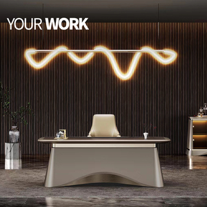 Mesa Boss de diseño de lujo para oficina con <span class=keywords><strong>pintura</strong></span> <span class=keywords><strong>y</strong></span> acabado de <span class=keywords><strong>chapa</strong></span> de madera Escritorio de oficina de China - Product Image 3