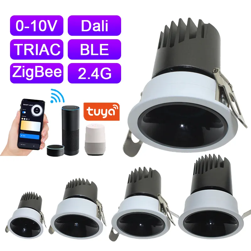 LEDEAST AMS 7W 15W Smart control TUYA Zigbee 0-10V светодиодный потолочный светильник для гостиничного ресторана, столовой, Встраиваемый светодиодный потолочный светильник