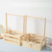 Panier en bois lisse avec poignée portable, gravi, pour rangement de vêtements et jouets dans la salle de bain ou le placard