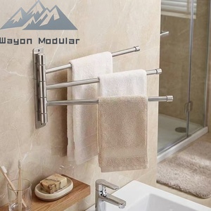 Portasciugamani Girevole a 3 Bracci Wayon in Acciaio Inox SUS304, <span class=keywords><strong>Salvaspazio</strong></span>, Montaggio a Parete per Case Prefabbricate WW-MJJ - Product Image 2