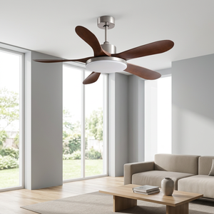 Ventilateurs de plafond modernes de 52 pouces à moteur DC, 3 températures de couleur, 6 vitesses, télécommande, pales réversibles en ABS, pour appartement – Vente en gros - Product Image 1