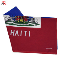 Foulard de haute qualité 100% coton 55*55 cm, logo personnalisé Haïti, couleurs du drapeau haïtien, impression numérique, produits de la série drapeaux haïtiens