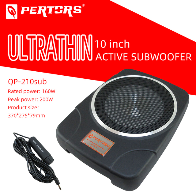 Q-PERTORS QP-210sub Car Audio Active , Under Seat Subwoofer 10inch