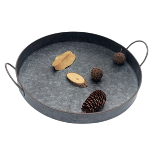 Plateau en métal fait main en gros avec design arrondi vaisselle galvanisée et plateau de service décoratif de cuisine pour le service des aliments - Product Image 1