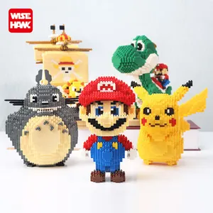 Juguetes Educativos de plástico para niños, mini bloques de construcción de fábrica de Anime Yoshi Super Mario, figuras de bloques de construcción DIY