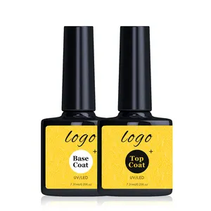 7.3ml fast dry protective high gloss shine natural top base coat nail gel polish