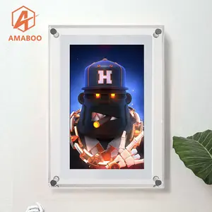 AMABOO Artwork Sexy Loop Playback Video Mp4 Acrylic Digital Photo Frame Images Picture 7 Inch 256MB-8GB 1024*600 JPG BMP Plastic