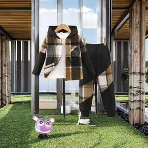 Tendencia 3-7 años Niño niño Casual Plaid sudor traje con capucha pantalón conjuntos de ropa de invierno moda niños desgaste deporte Niño ropa - Product Image 2