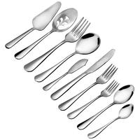 Ensemble de couverts 45 pièces vaisselle de table couverts en acier inoxydable rustique SS pour hôtel